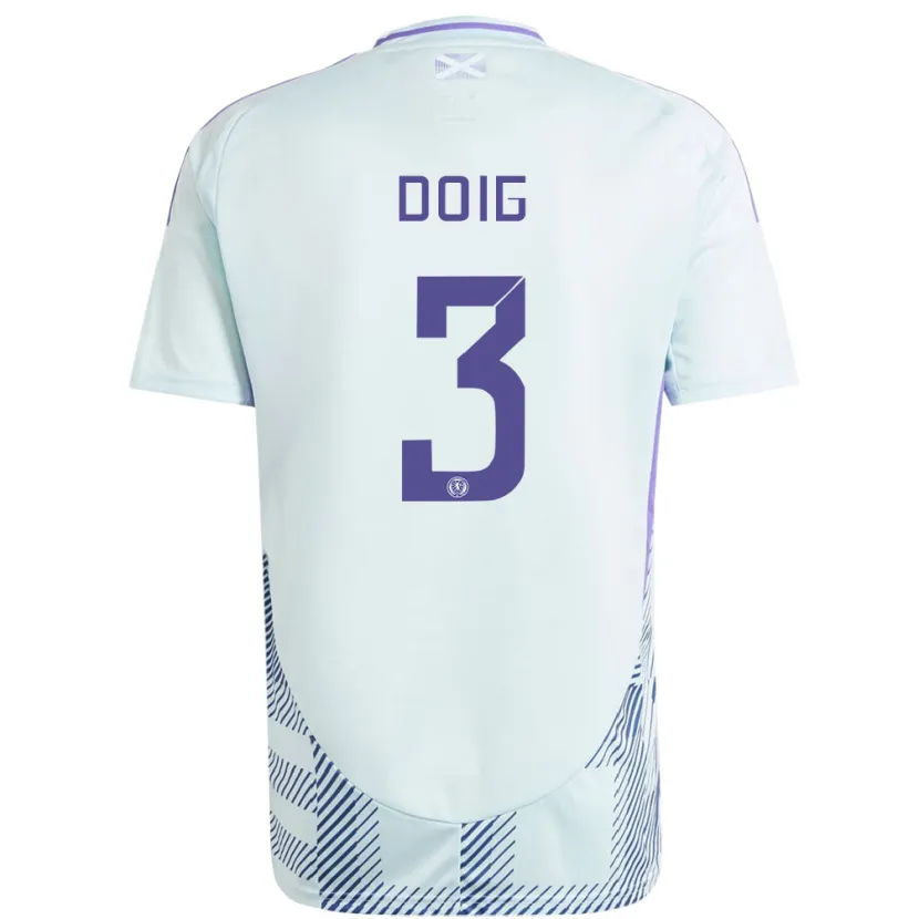 Danxen Hombre Camiseta Escocia Josh Doig #3 Azul Menta Claro 2ª Equipación 24-26 La Camisa México