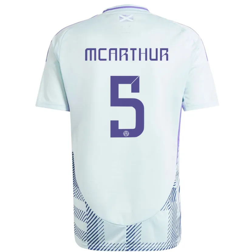 Danxen Hombre Camiseta Escocia Charlie Mcarthur #5 Azul Menta Claro 2ª Equipación 24-26 La Camisa México