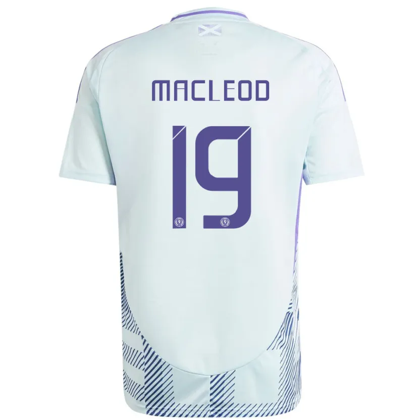 Danxen Hombre Camiseta Escocia Rory Macleod #19 Azul Menta Claro 2ª Equipación 24-26 La Camisa México