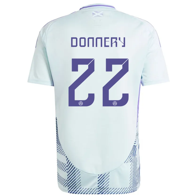 Danxen Hombre Camiseta Escocia Julian Donnery #22 Azul Menta Claro 2ª Equipación 24-26 La Camisa México