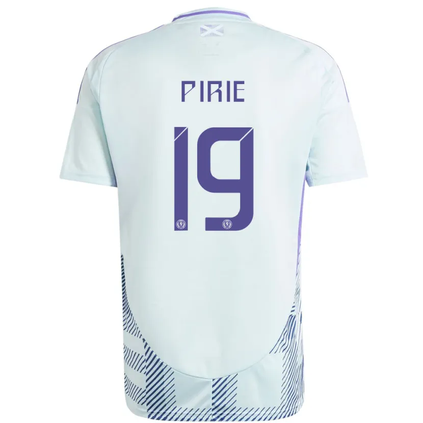 Danxen Hombre Camiseta Escocia Lewis Pirie #19 Azul Menta Claro 2ª Equipación 24-26 La Camisa México