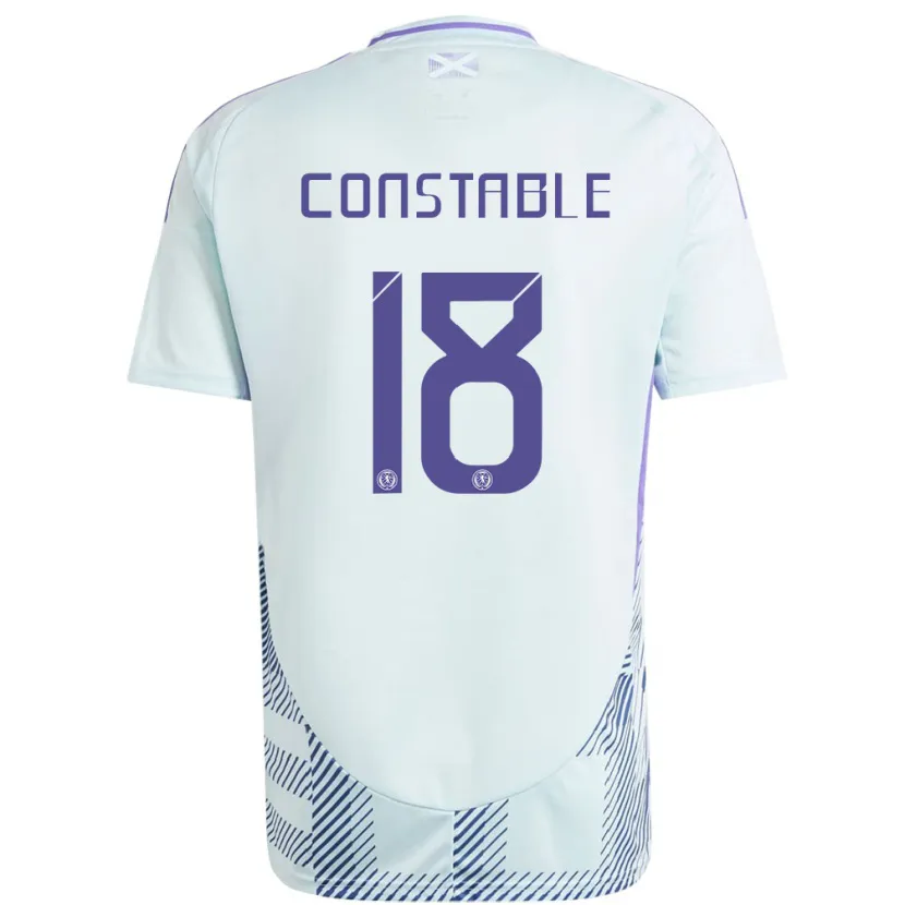 Danxen Hombre Camiseta Escocia Scott Constable #18 Azul Menta Claro 2ª Equipación 24-26 La Camisa México