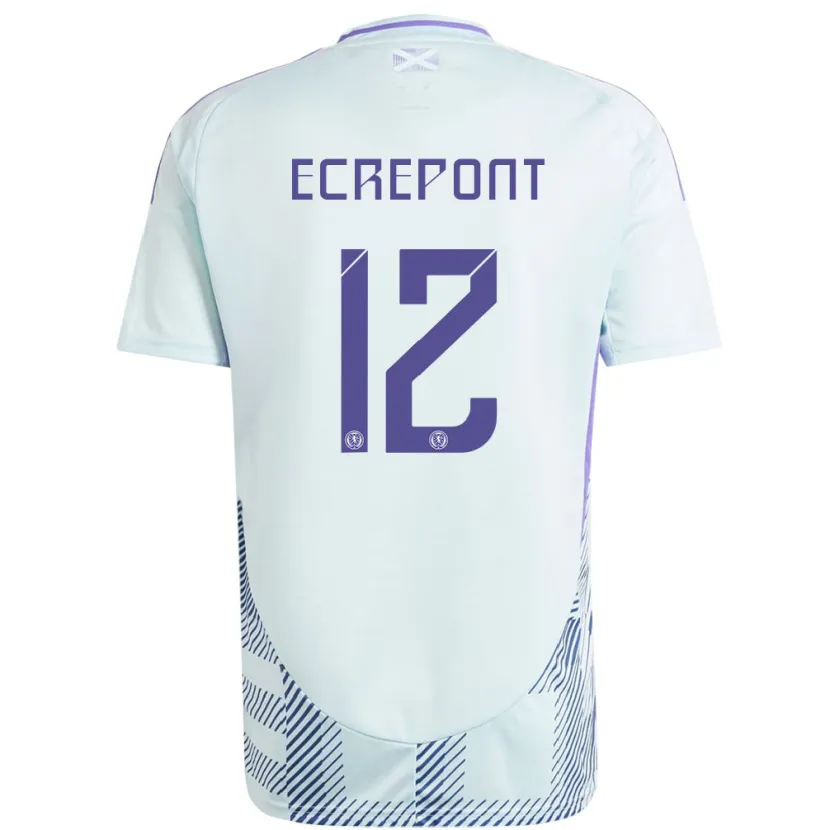 Danxen Hombre Camiseta Escocia Oliver Ecrepont #12 Azul Menta Claro 2ª Equipación 24-26 La Camisa México