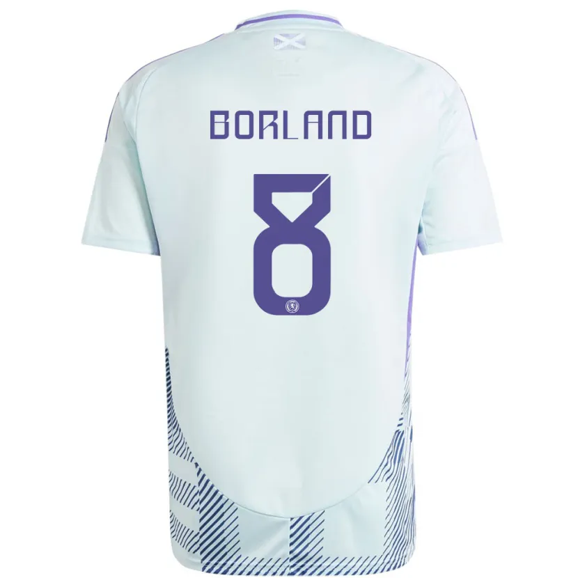 Danxen Hombre Camiseta Escocia Aidan Borland #8 Azul Menta Claro 2ª Equipación 24-26 La Camisa México
