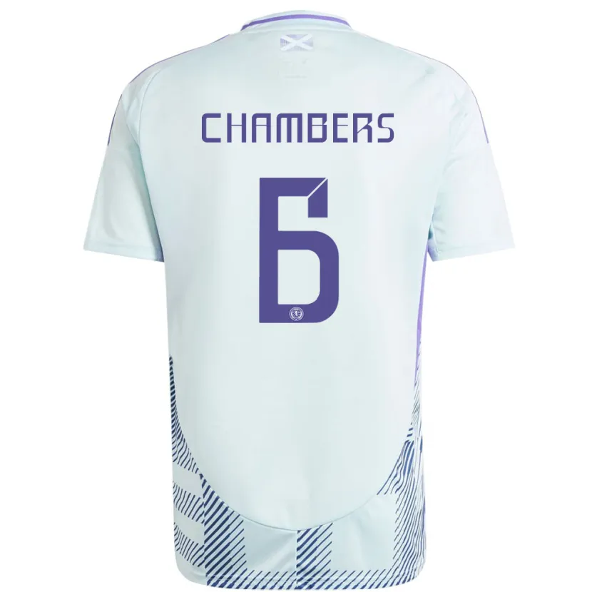 Danxen Hombre Camiseta Escocia Sam Chambers #6 Azul Menta Claro 2ª Equipación 24-26 La Camisa México