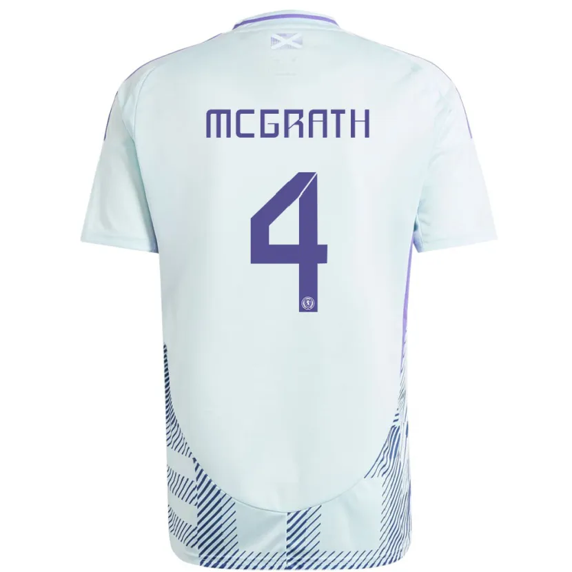 Danxen Hombre Camiseta Escocia Joseph Mcgrath #4 Azul Menta Claro 2ª Equipación 24-26 La Camisa México