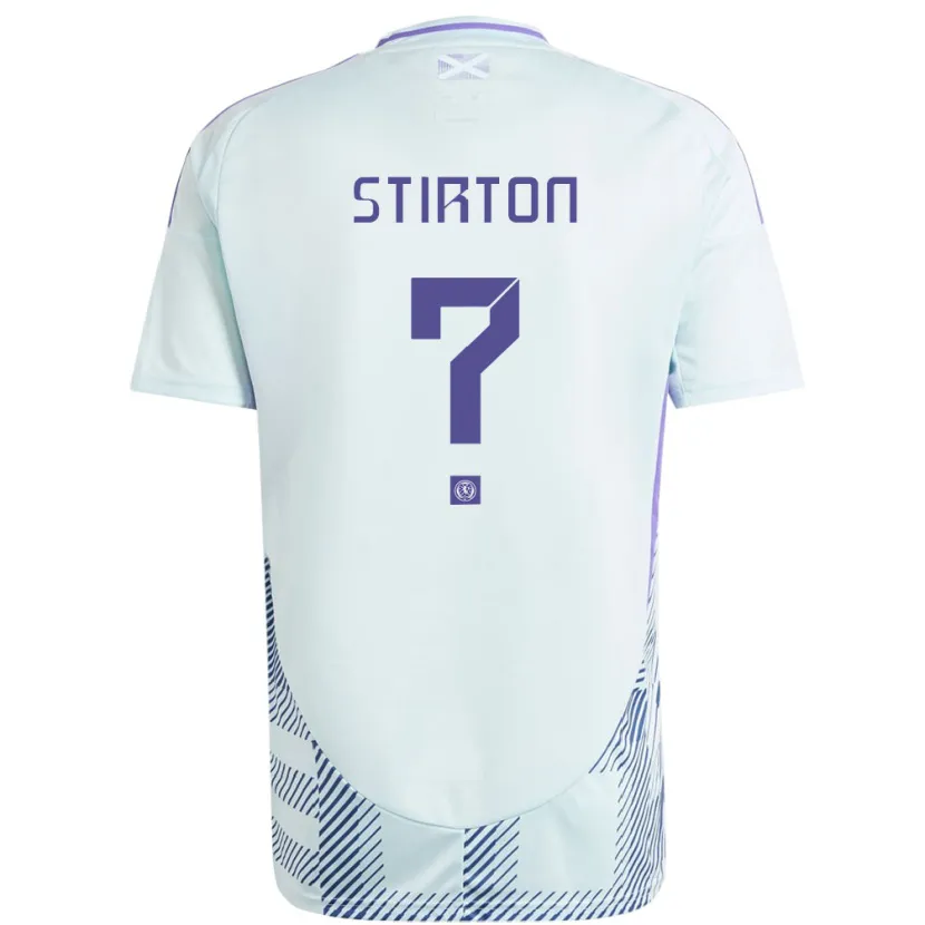 Danxen Hombre Camiseta Escocia Owen Stirton #0 Azul Menta Claro 2ª Equipación 24-26 La Camisa México