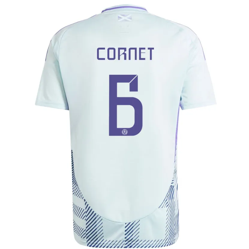 Danxen Hombre Camiseta Escocia Chelsea Cornet #6 Azul Menta Claro 2ª Equipación 24-26 La Camisa México