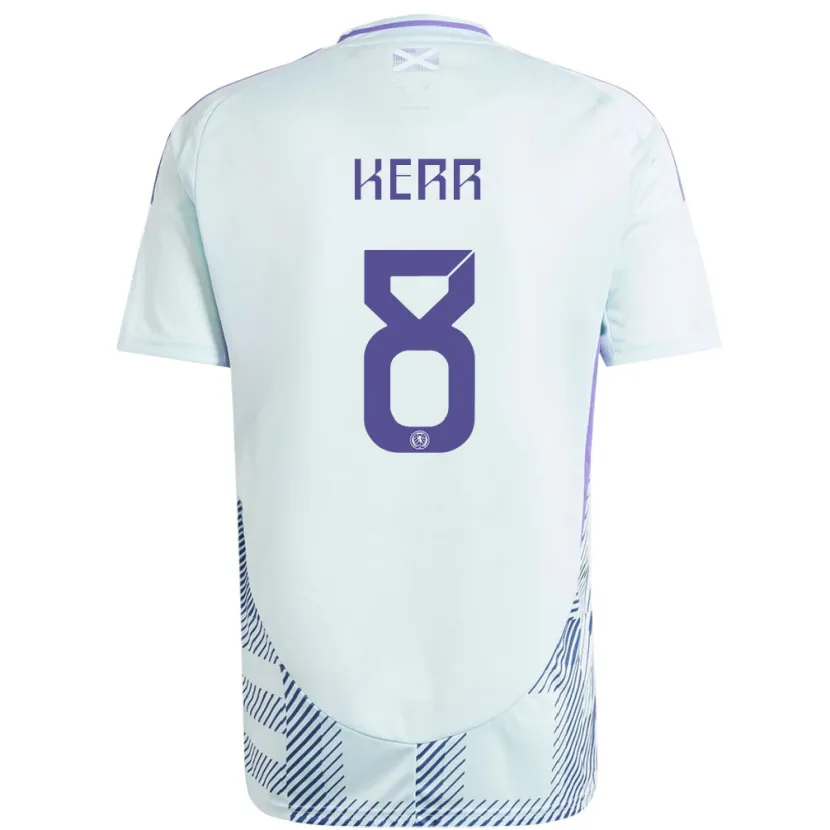 Danxen Hombre Camiseta Escocia Samantha Kerr #8 Azul Menta Claro 2ª Equipación 24-26 La Camisa México