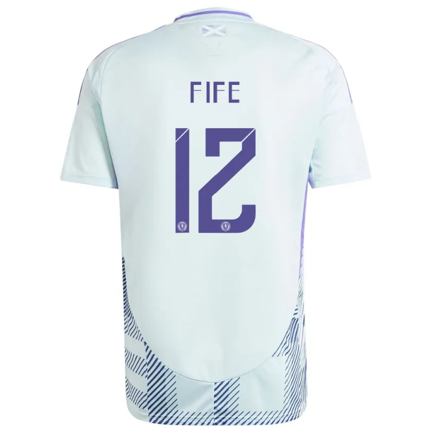 Danxen Hombre Camiseta Escocia Jenna Fife #12 Azul Menta Claro 2ª Equipación 24-26 La Camisa México