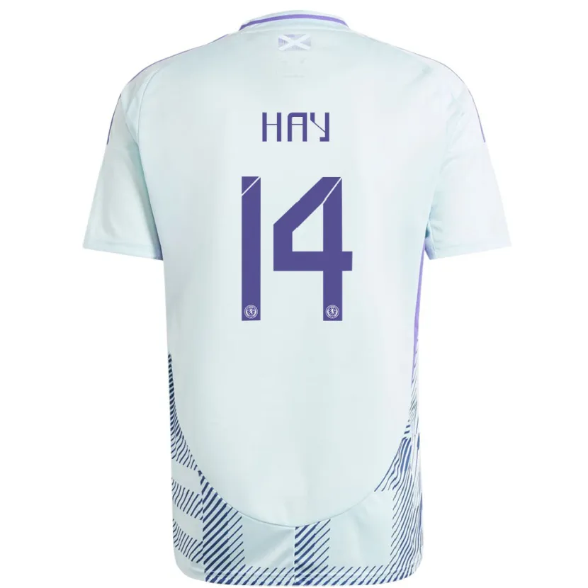 Danxen Hombre Camiseta Escocia Brogan Hay #14 Azul Menta Claro 2ª Equipación 24-26 La Camisa México