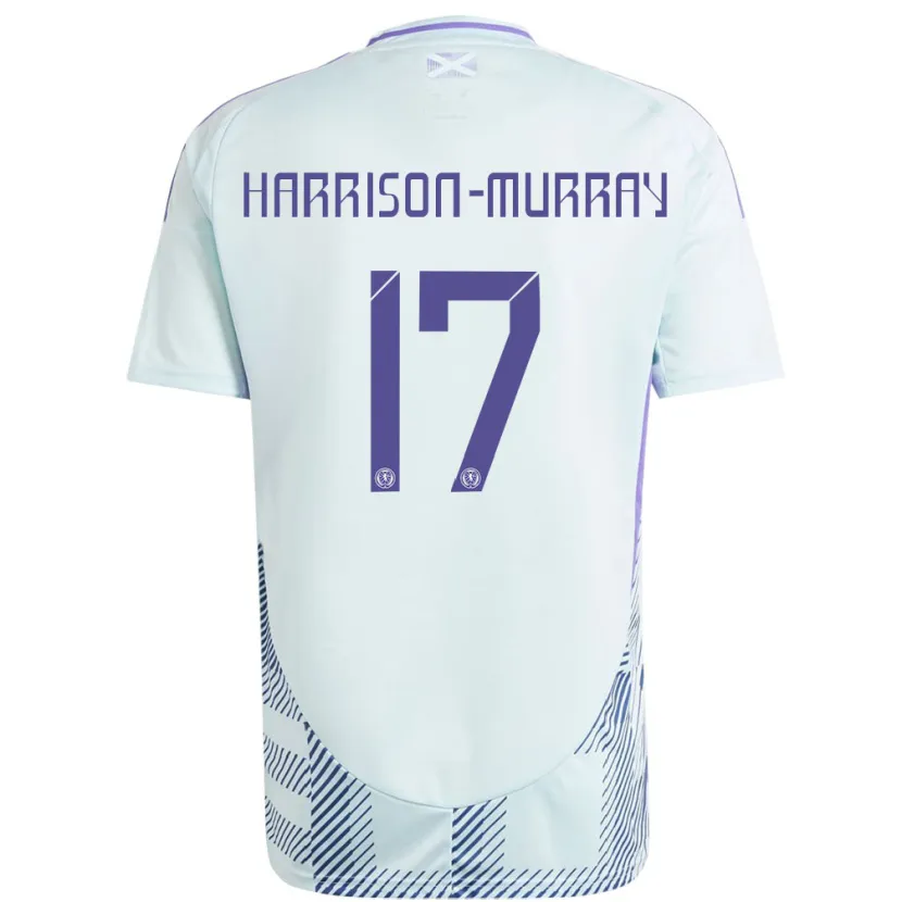 Danxen Hombre Camiseta Escocia Christie Harrison-Murray #17 Azul Menta Claro 2ª Equipación 24-26 La Camisa México