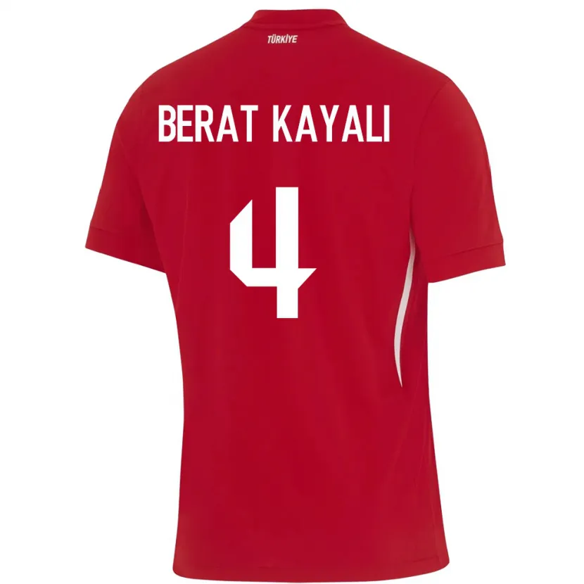 Danxen Hombre Camiseta Turquía Hasan Berat Kayalı #4 Rojo 2ª Equipación 24-26 La Camisa México