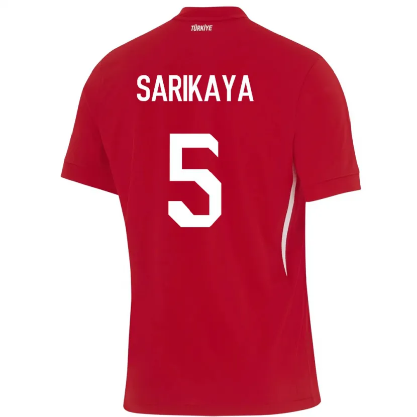 Danxen Hombre Camiseta Turquía Efe Sarıkaya #5 Rojo 2ª Equipación 24-26 La Camisa México