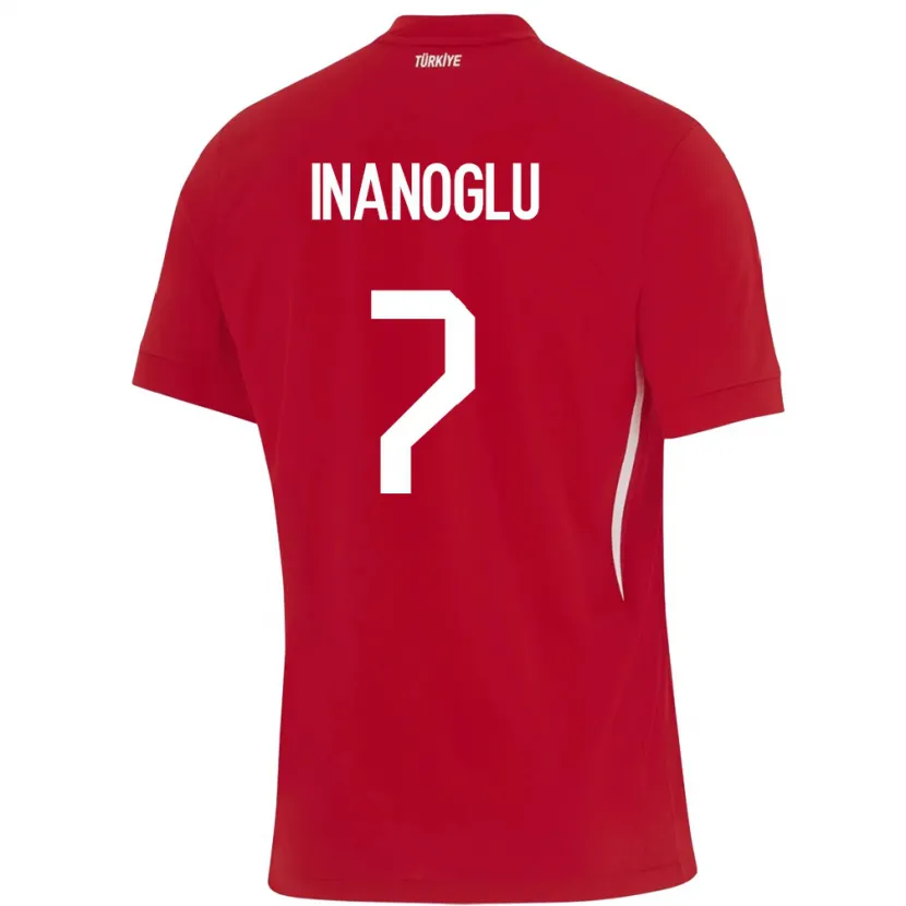Danxen Hombre Camiseta Turquía Kaan İnanoğlu #7 Rojo 2ª Equipación 24-26 La Camisa México