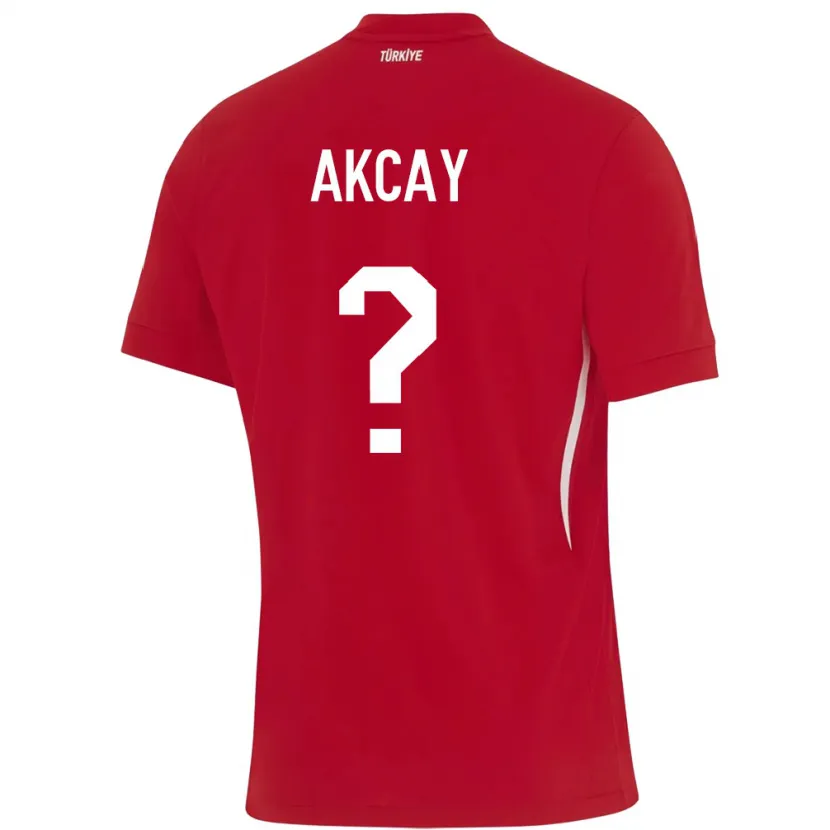 Danxen Hombre Camiseta Turquía Yasin Akçay #0 Rojo 2ª Equipación 24-26 La Camisa México