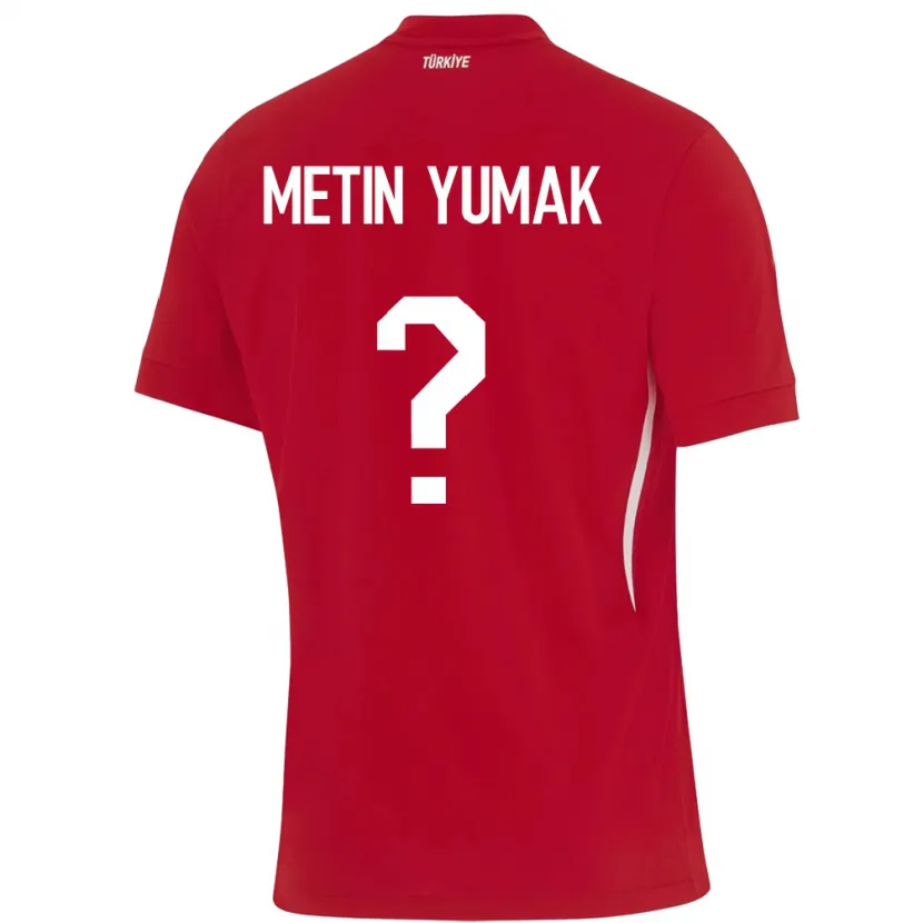 Danxen Hombre Camiseta Turquía Yiğit Metin Yumak #0 Rojo 2ª Equipación 24-26 La Camisa México