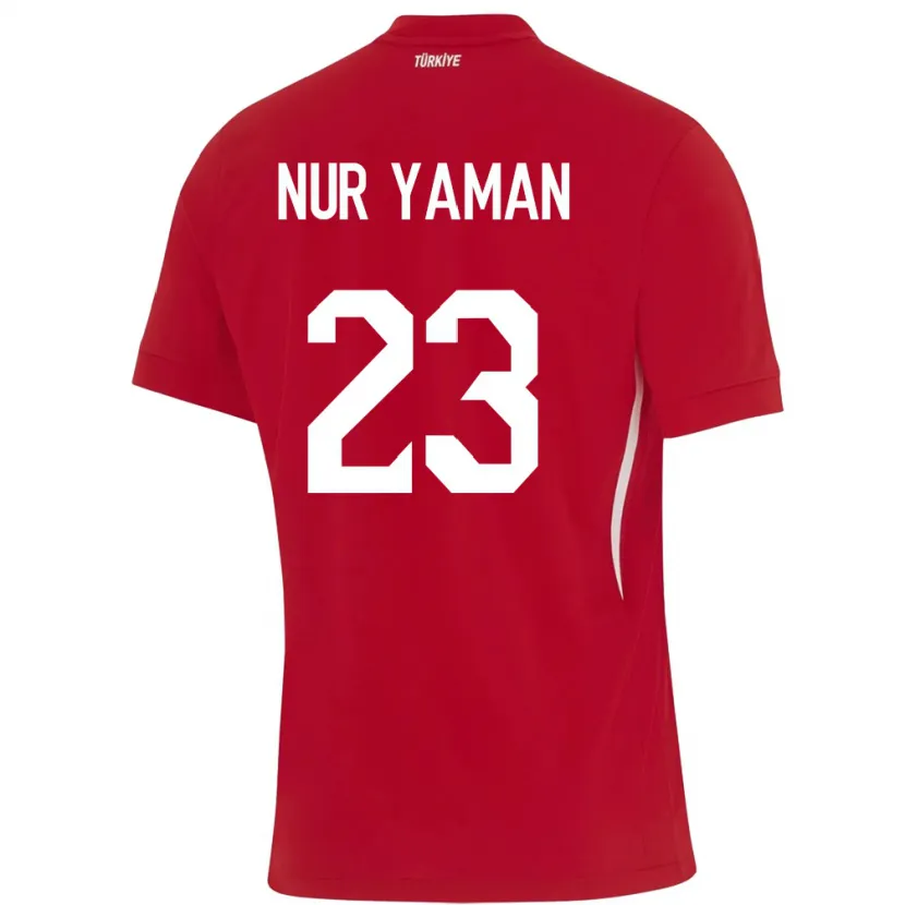Danxen Hombre Camiseta Turquía Gamze Nur Yaman #23 Rojo 2ª Equipación 24-26 La Camisa México