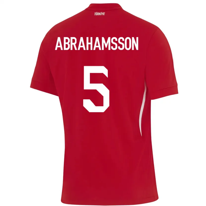 Danxen Hombre Camiseta Turquía Sejde Aylin Abrahamsson #5 Rojo 2ª Equipación 24-26 La Camisa México