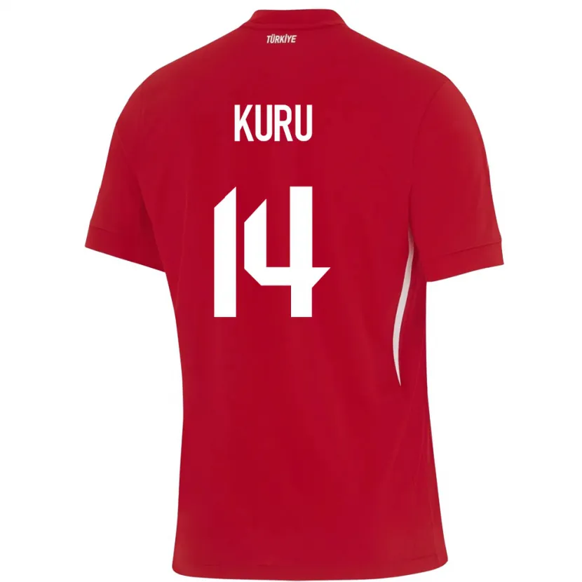 Danxen Hombre Camiseta Turquía Büşra Kuru #14 Rojo 2ª Equipación 24-26 La Camisa México