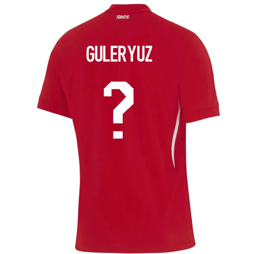 Danxen Hombre Camiseta Turquía Göknur Güleryüz #0 Rojo 2ª Equipación 24-26 La Camisa México