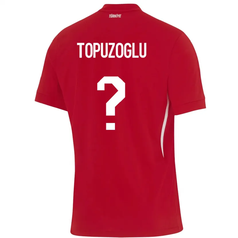 Danxen Hombre Camiseta Turquía Berna Topuzoğlu #0 Rojo 2ª Equipación 24-26 La Camisa México