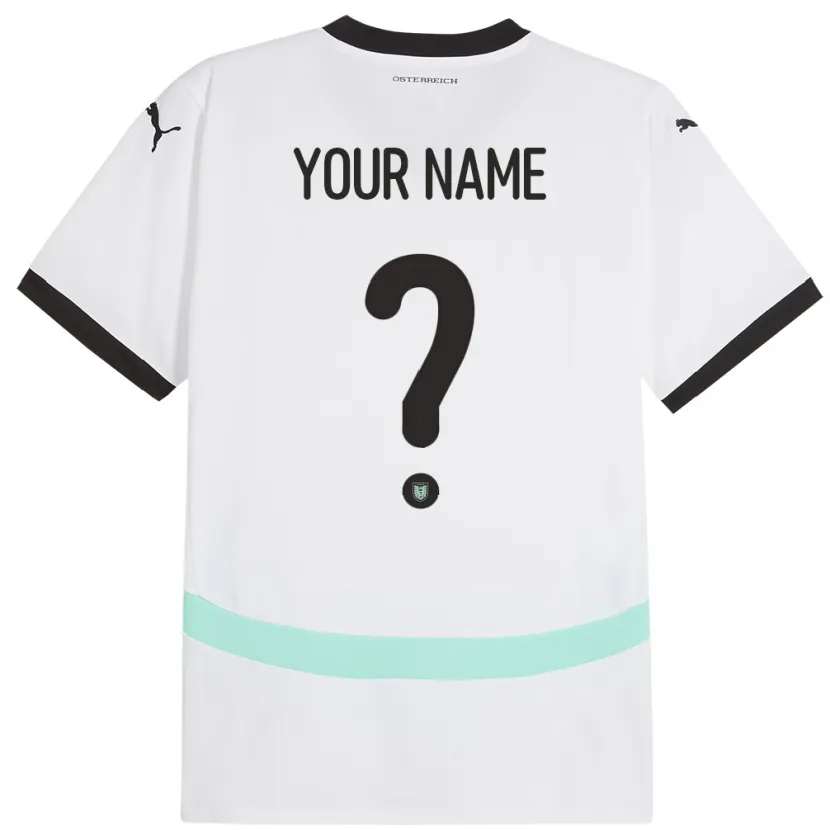 Danxen Hombre Camiseta Austria Su Nombre #0 Blanco 2ª Equipación 24-26 La Camisa México