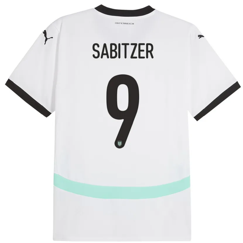 Danxen Hombre Camiseta Austria Marcel Sabitzer #9 Blanco 2ª Equipación 24-26 La Camisa México