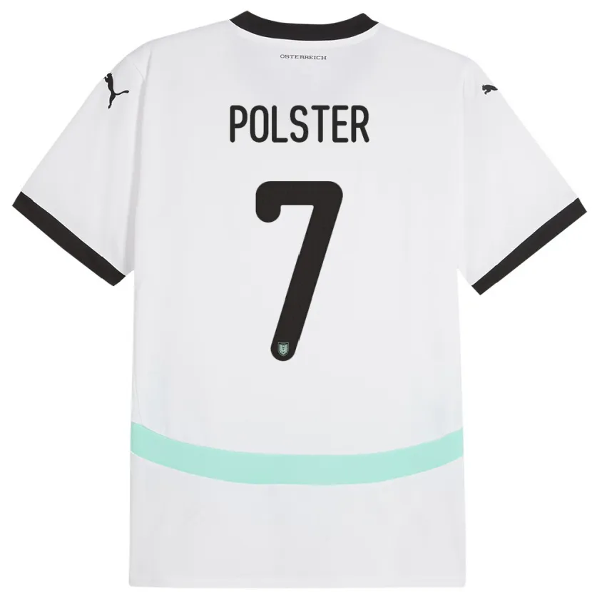 Danxen Hombre Camiseta Austria Manuel Polster #7 Blanco 2ª Equipación 24-26 La Camisa México