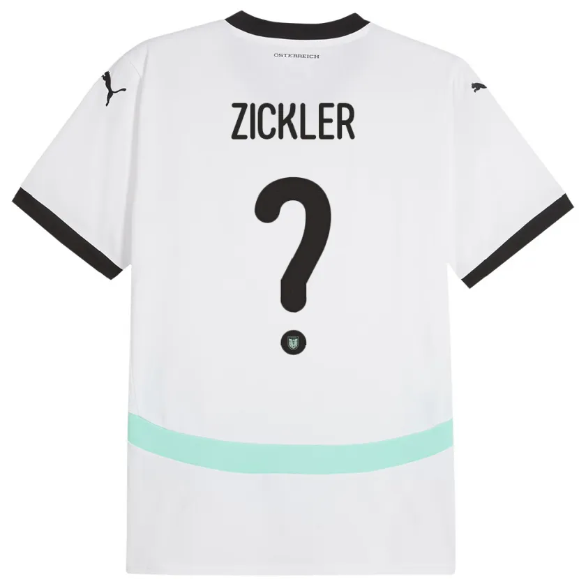 Danxen Hombre Camiseta Austria Jakob Zickler #0 Blanco 2ª Equipación 24-26 La Camisa México