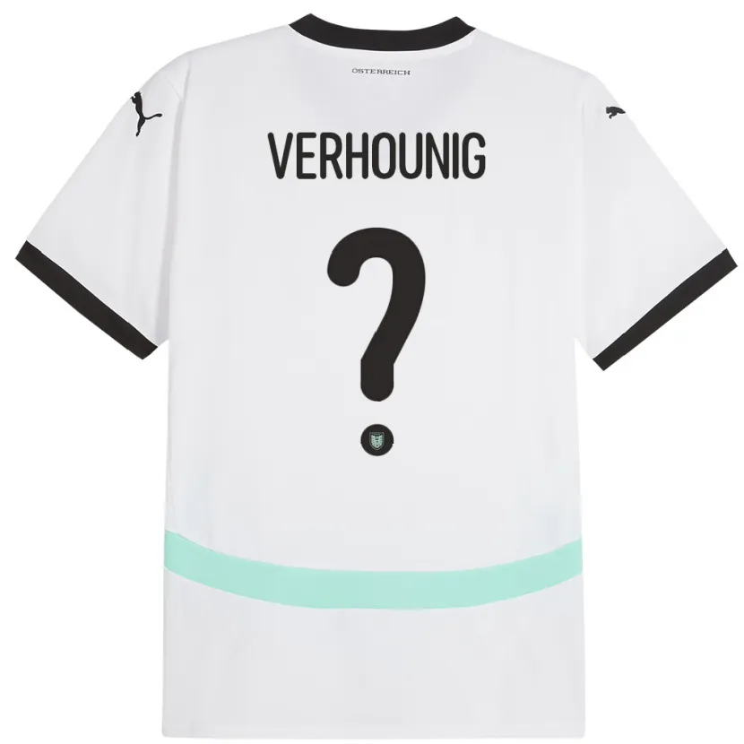 Danxen Hombre Camiseta Austria Phillip Verhounig #0 Blanco 2ª Equipación 24-26 La Camisa México