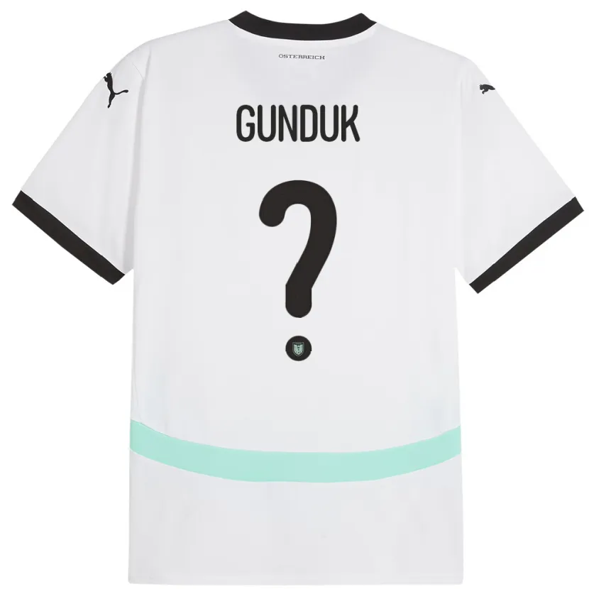 Danxen Hombre Camiseta Austria Devran Gündük #0 Blanco 2ª Equipación 24-26 La Camisa México