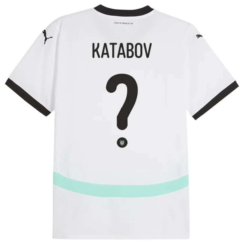 Danxen Hombre Camiseta Austria Rahman Katabov #0 Blanco 2ª Equipación 24-26 La Camisa México