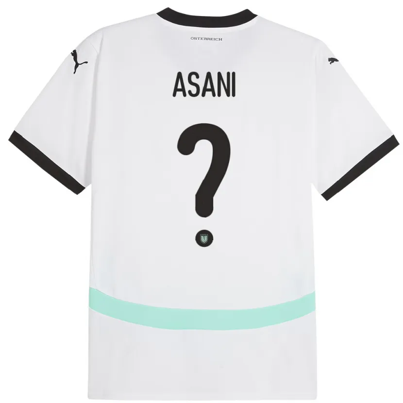 Danxen Hombre Camiseta Austria Amir Asani #0 Blanco 2ª Equipación 24-26 La Camisa México