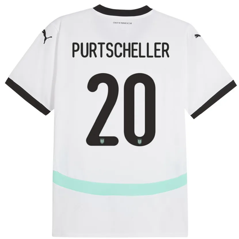 Danxen Hombre Camiseta Austria Lilli Purtscheller #20 Blanco 2ª Equipación 24-26 La Camisa México