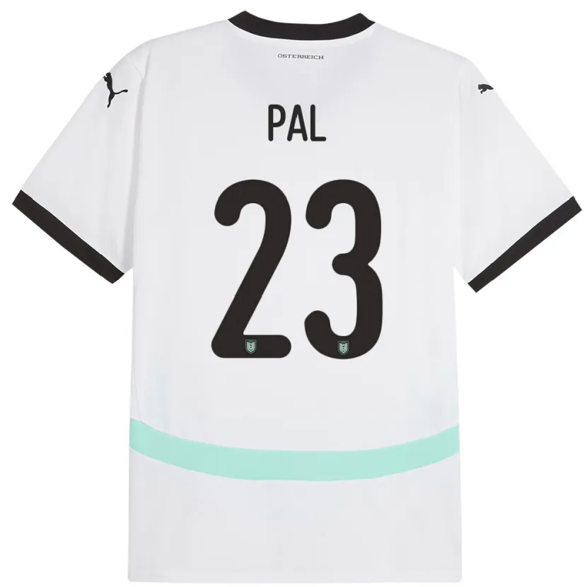 Danxen Hombre Camiseta Austria Jasmin Pal #23 Blanco 2ª Equipación 24-26 La Camisa México