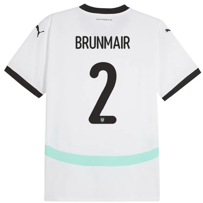 Danxen Hombre Camiseta Austria Livia Brunmair #2 Blanco 2ª Equipación 24-26 La Camisa México