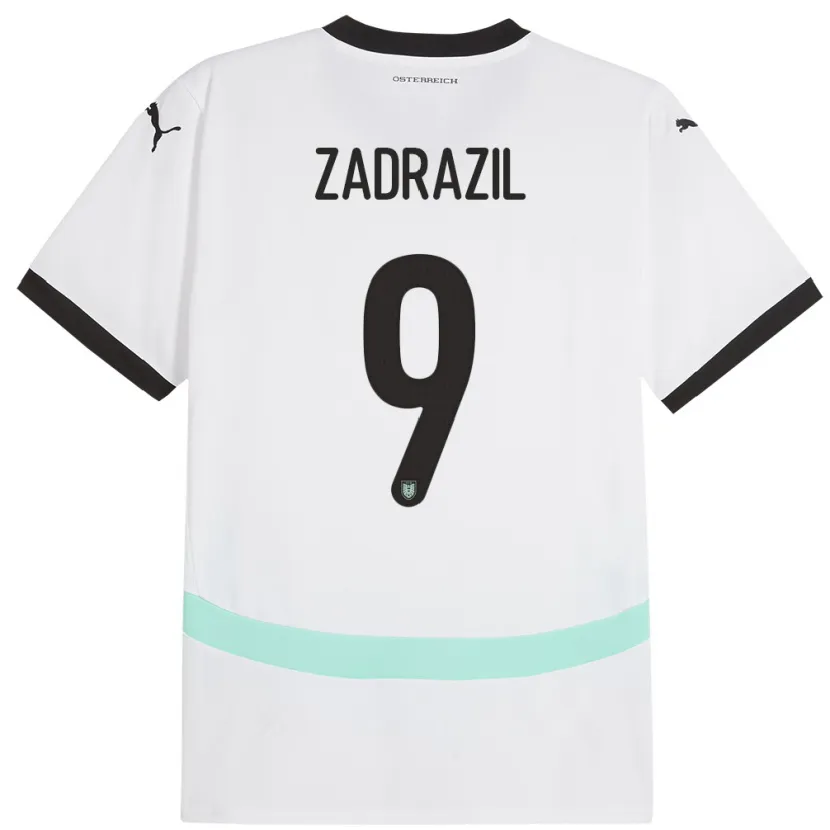 Danxen Hombre Camiseta Austria Sarah Zadrazil #9 Blanco 2ª Equipación 24-26 La Camisa México