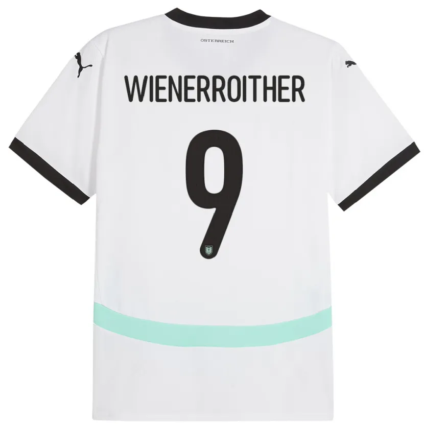 Danxen Hombre Camiseta Austria Katja Wienerroither #9 Blanco 2ª Equipación 24-26 La Camisa México