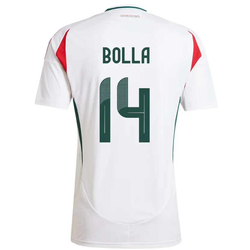 Danxen Hombre Camiseta Hungría Bendegúz Bolla #14 Blanco 2ª Equipación 24-26 La Camisa México