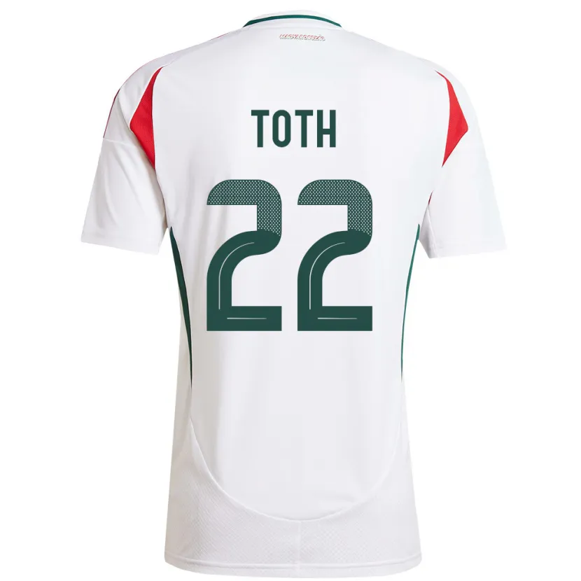 Danxen Hombre Camiseta Hungría Balázs Tóth #22 Blanco 2ª Equipación 24-26 La Camisa México