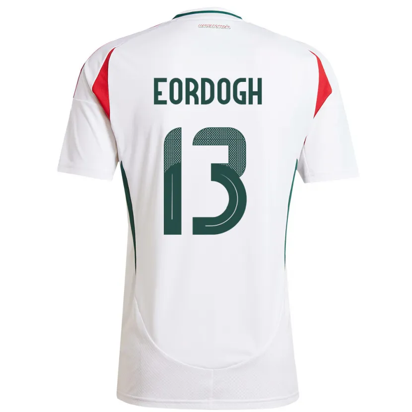 Danxen Hombre Camiseta Hungría András Eördögh #13 Blanco 2ª Equipación 24-26 La Camisa México