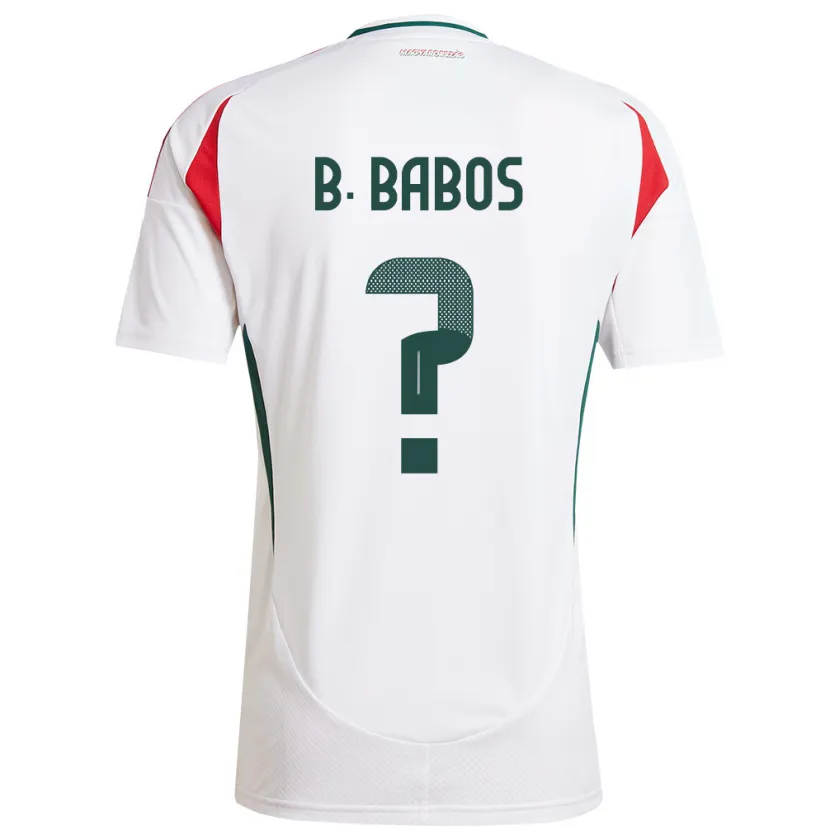 Danxen Hombre Camiseta Hungría Bence Babos #0 Blanco 2ª Equipación 24-26 La Camisa México