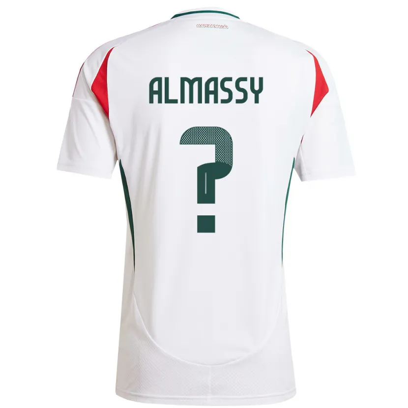Danxen Hombre Camiseta Hungría Levente Almássy #0 Blanco 2ª Equipación 24-26 La Camisa México