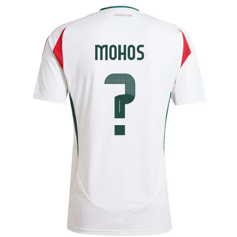 Danxen Hombre Camiseta Hungría Barnabás Mohos #0 Blanco 2ª Equipación 24-26 La Camisa México