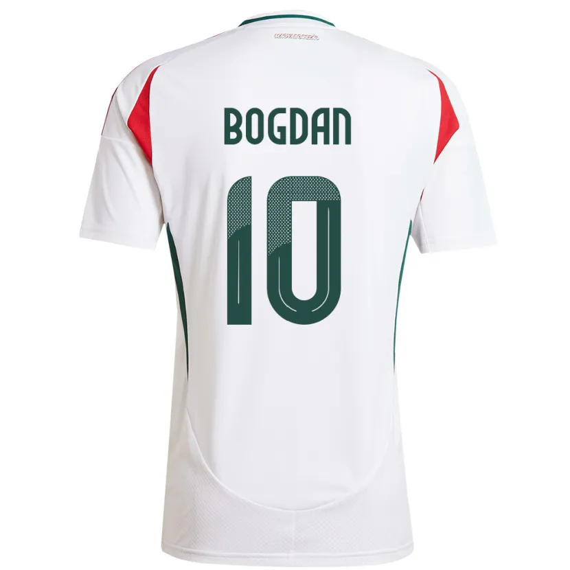 Danxen Hombre Camiseta Hungría Hunor Bogdán #10 Blanco 2ª Equipación 24-26 La Camisa México