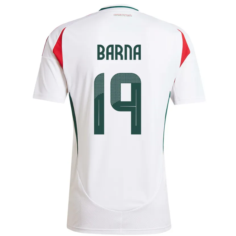Danxen Hombre Camiseta Hungría Daniel Barna #19 Blanco 2ª Equipación 24-26 La Camisa México