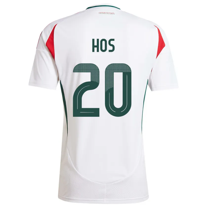 Danxen Hombre Camiseta Hungría Zsombor Hős #20 Blanco 2ª Equipación 24-26 La Camisa México