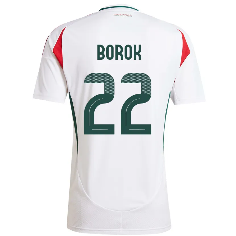 Danxen Hombre Camiseta Hungría Dorina Borók #22 Blanco 2ª Equipación 24-26 La Camisa México
