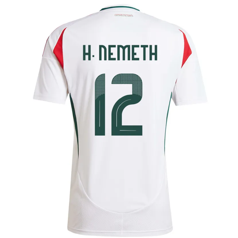 Danxen Hombre Camiseta Hungría Hanna Németh #12 Blanco 2ª Equipación 24-26 La Camisa México